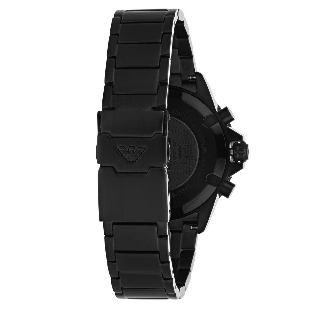 Emporio Armani Diver Chronograph Black Dial Black Steel Strap Watch For Men - AR11363 Buy Now By Emporio Armani