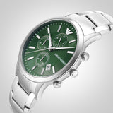 Emporio Armani Renato Chronograph Green Dial Silver Steel Strap Watch For Men - AR11507 Buy Now By Emporio Armani