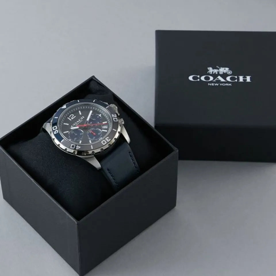 Coach Kent Grey Dial Blue Leather Strap Watch for Men - 14602558 Buy Now By Coach