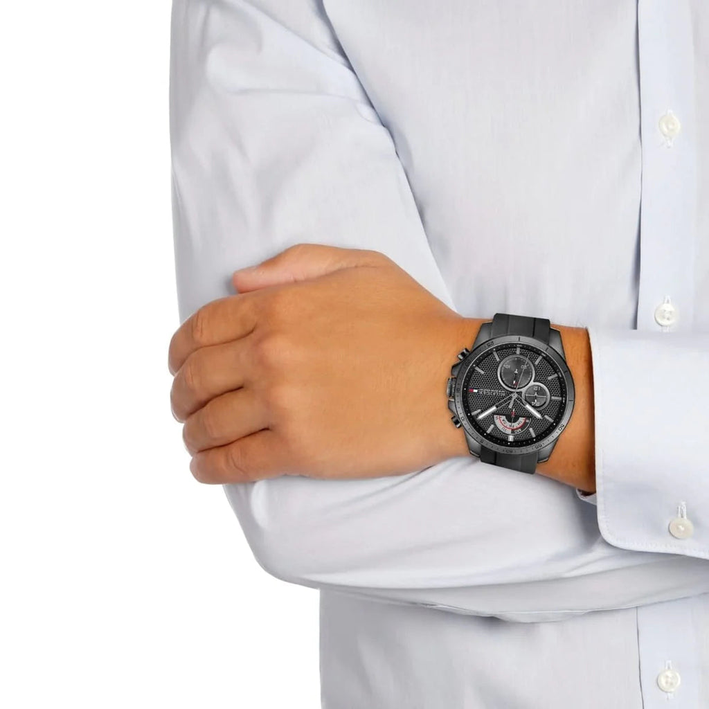 Tommy Hilfiger Decker Black Dial Black Rubber Strap Watch for Men - 1791352 Buy Now By Tommy Hilfiger