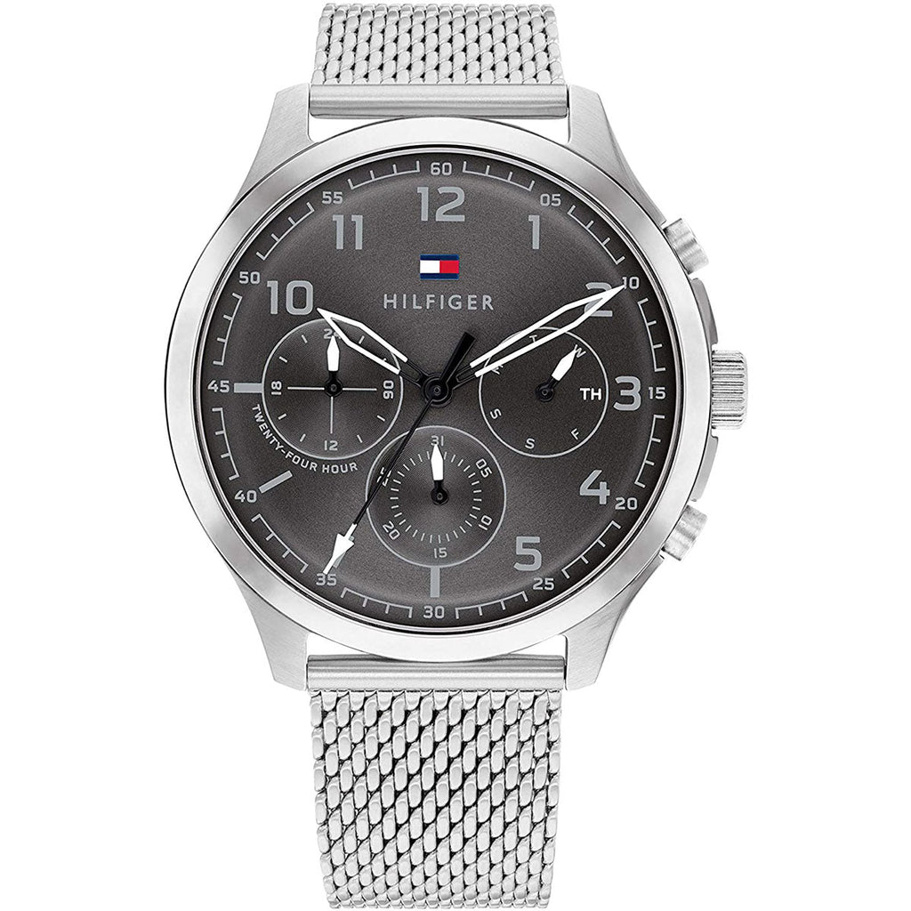 Tommy Hilfiger Evan Grey Dial Silver Mesh Bracelet Watch for Men - 1710396 Buy Now By Tommy Hilfiger