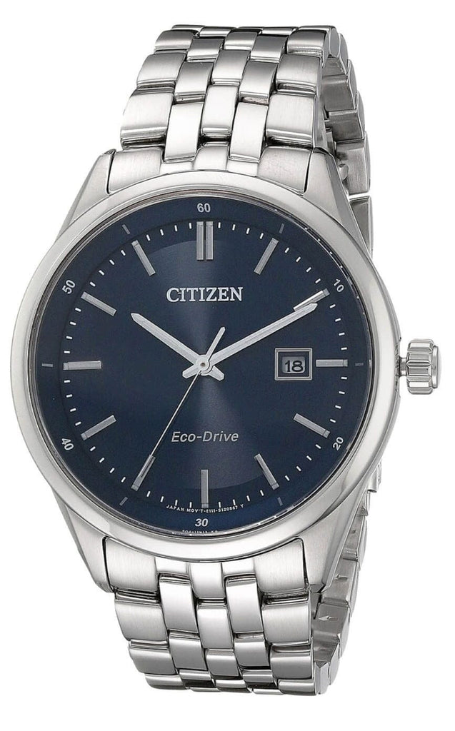 Citizen Eco Drive Blue Dial Silver Steel Strap Watch For Men - BM7250-56L Buy Now By Citizen