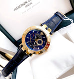 Versace V-Race Multifunction Quartz Blue Dial Blue Leather Strap Watch For Men - VEBV00219 Buy Now By Versace