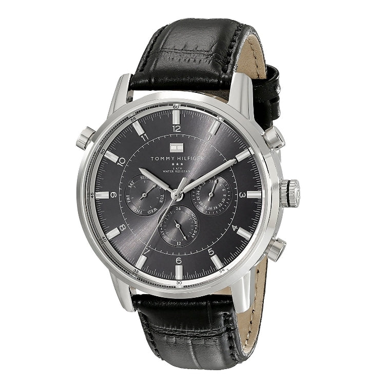Tommy Hilfiger Harrison Chronograph Black Dial Black Leather Strap Watch for Men - 1790875 Buy Now By Tommy Hilfiger