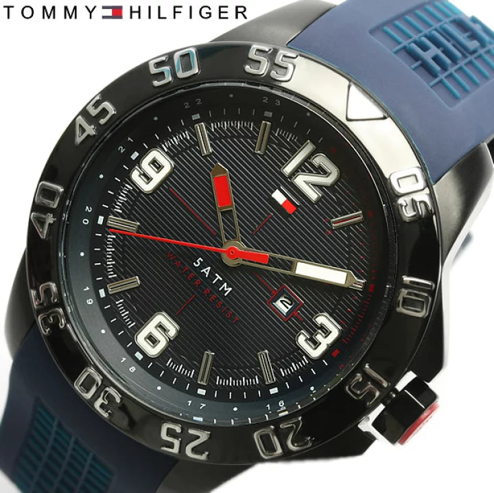 Tommy Hilfiger Cole Black Dial Blue Rubber Strap Watch for Men - 1790984 Buy Now By Tommy Hilfiger
