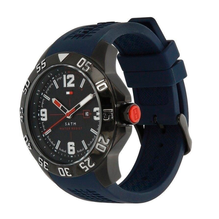 Tommy Hilfiger Cole Black Dial Blue Rubber Strap Watch for Men - 1790984 Buy Now By Tommy Hilfiger
