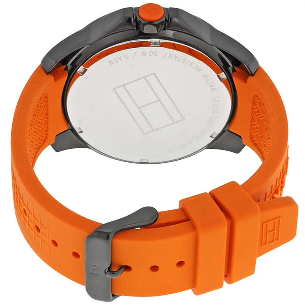 Tommy Hilfiger Cole Black Dial Orange Rubber Strap Watch for Men - 1790985 Buy Now By Tommy Hilfiger