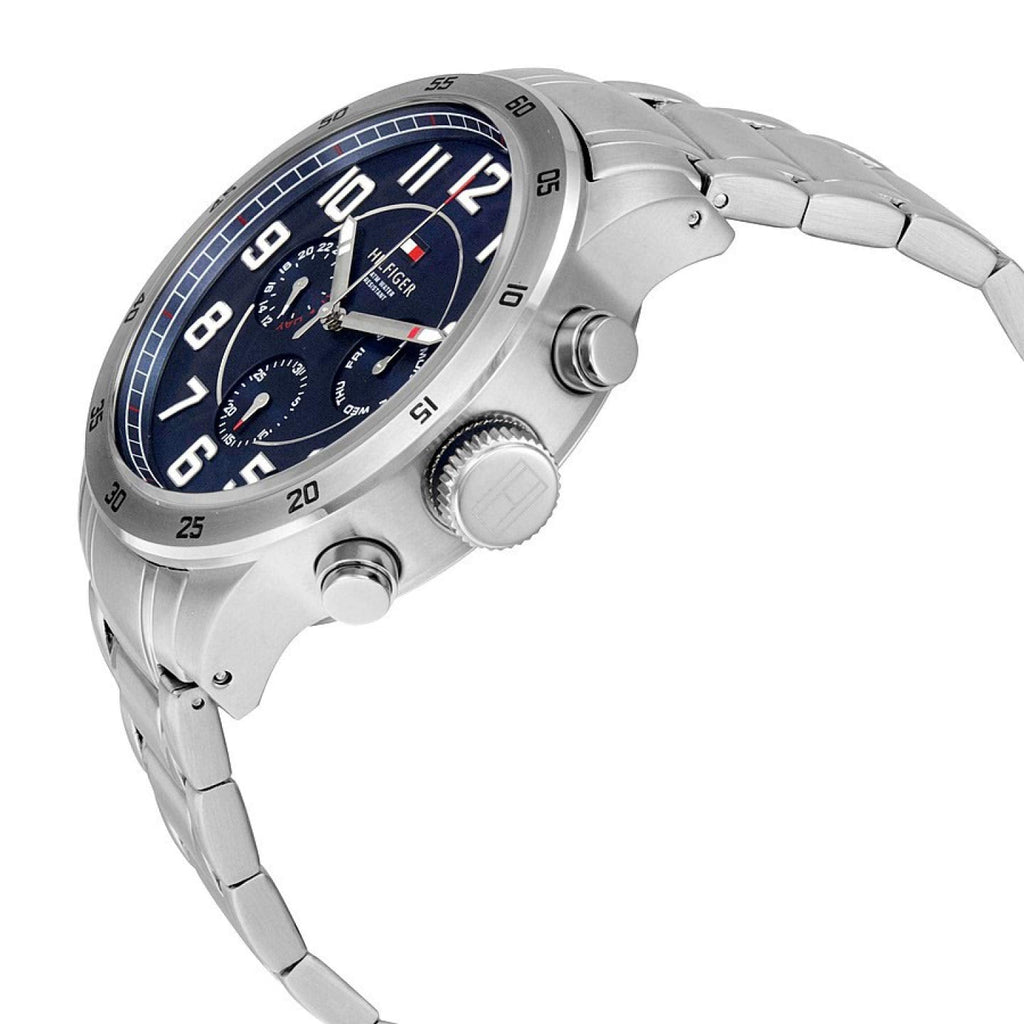 Tommy Hilfiger Trent Chronograph Blue Dial Silver Steel Strap Watch for Men - 1791053 Buy Now By Tommy Hilfiger