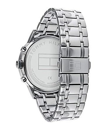 Tommy Hilfiger Trent Chronograph Black Dial Silver Steel Strap Watch for Men - 1791054 Buy Now By Tommy Hilfiger