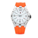 Tommy Hilfiger Analog White Dial Orange Rubber Strap Watch for Men - 1791063 Buy Now By Tommy Hilfiger