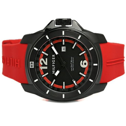 Tommy Hilfiger Windsurf Black Dial Red Rubber Strap Watch for Men - 1791112 Buy Now By Tommy Hilfiger
