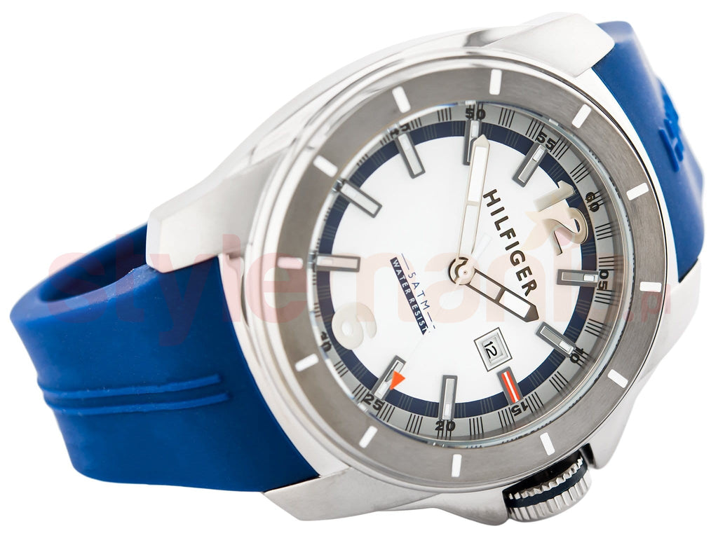 Tommy Hilfiger Windsurf White Dial Blue Rubber Strap Watch for Men - 1791113 Buy Now By Tommy Hilfiger