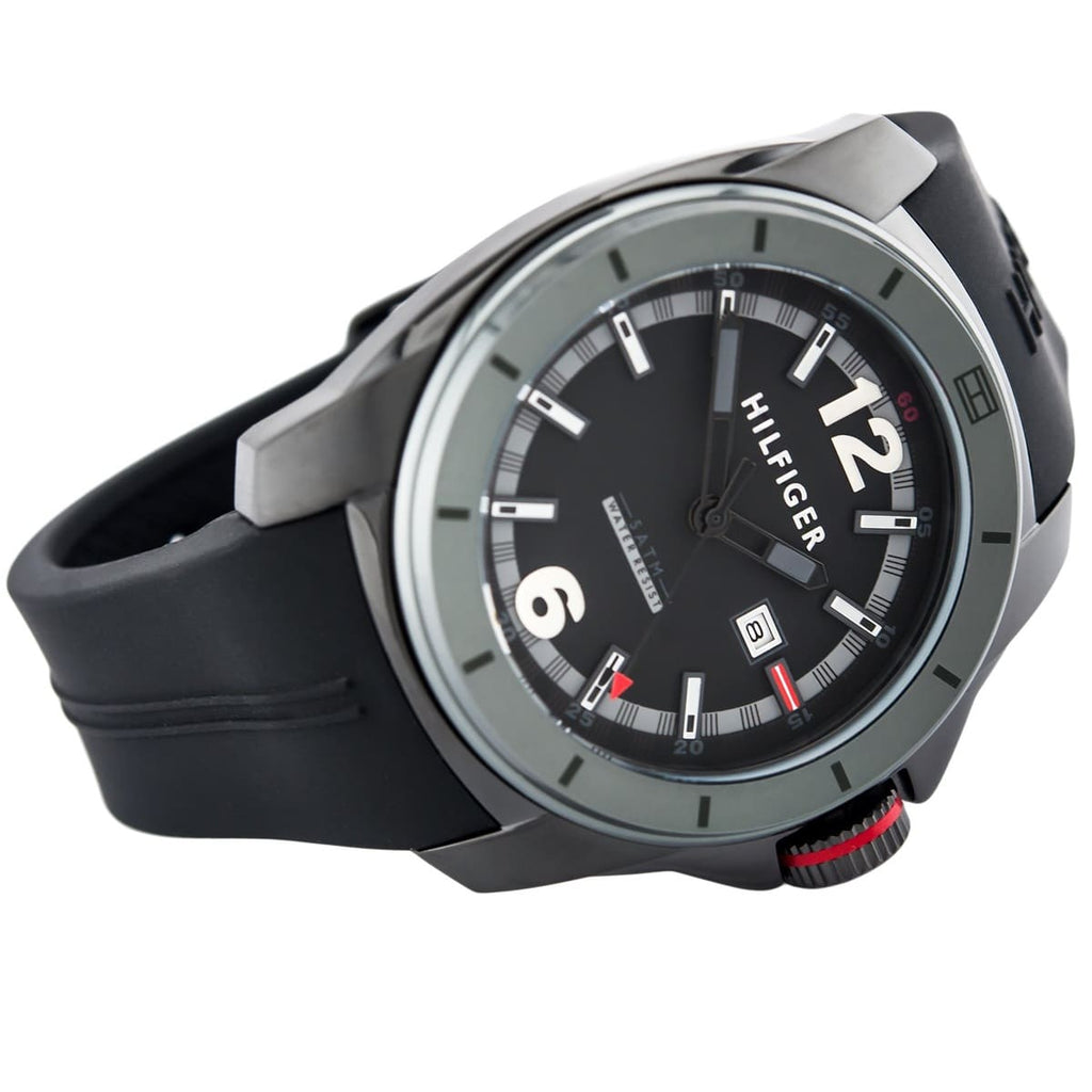 Tommy Hilfiger Windsurf Black Dial Black Rubber Strap Watch for Men- 1791114 Buy Now By Tommy Hilfiger
