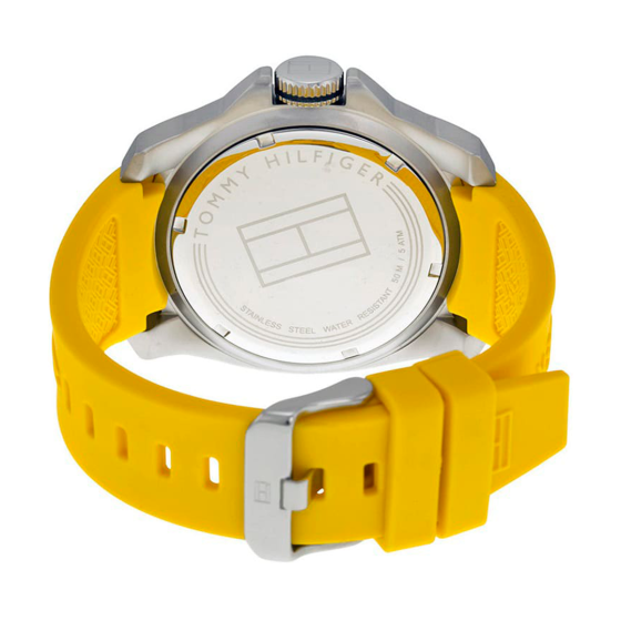 Tommy Hilfiger Windsurf White Dial Yellow Rubber Strap Watch for Men - 1791115 Buy Now By Tommy Hilfiger