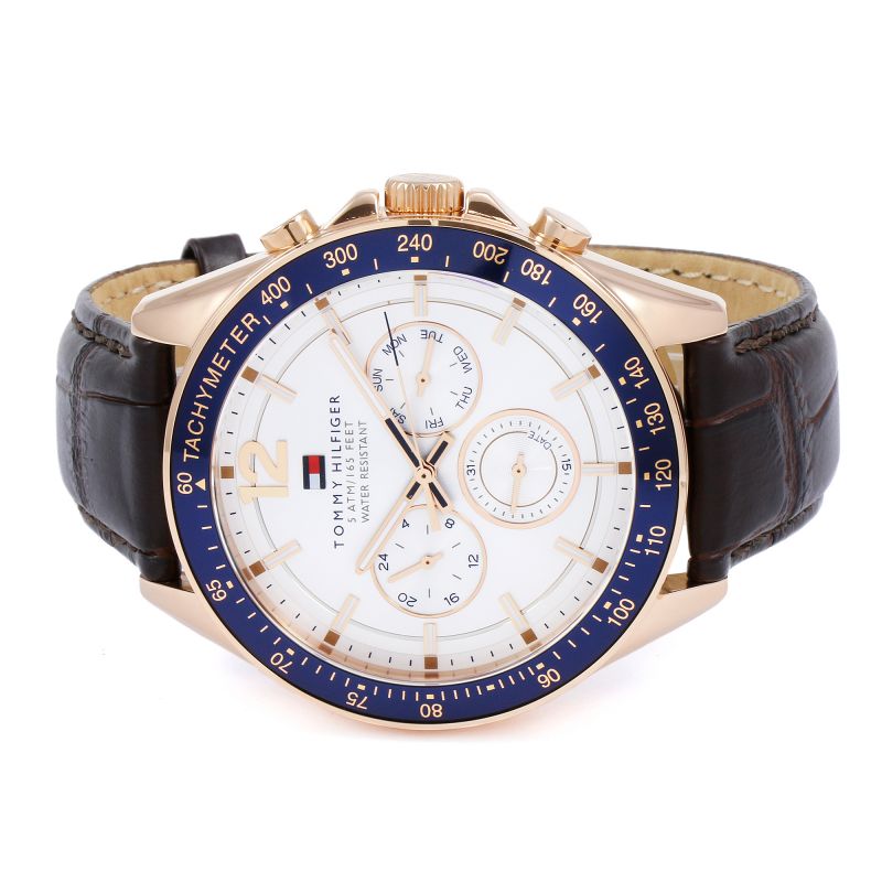 Tommy Hilfiger Luke Quartz White Dial Brown Leather Strap Watch for Men - 1791118 Buy Now By Tommy Hilfiger