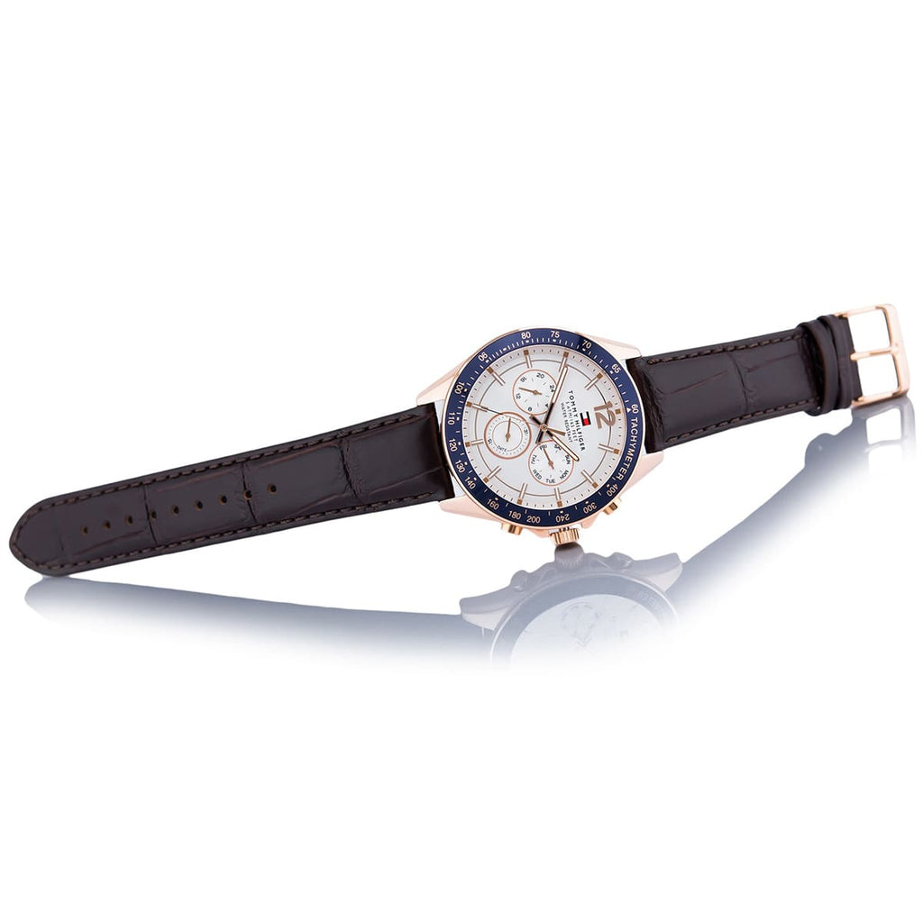 Tommy Hilfiger Luke Quartz White Dial Brown Leather Strap Watch for Men - 1791118 Buy Now By Tommy Hilfiger