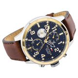 Tommy Hilfiger Sport Multifunction Blue Dial Brown Leather Strap Watch for Men - 1791137 Buy Now By Tommy Hilfiger