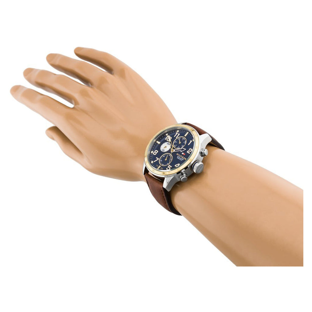 Tommy Hilfiger Sport Multifunction Blue Dial Brown Leather Strap Watch for Men - 1791137 Buy Now By Tommy Hilfiger