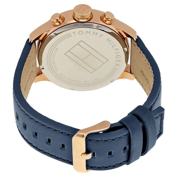 Tommy Hilfiger Trent Quartz White Dial Blue Leather Strap Watch for Men - 1791139 Buy Now By Tommy Hilfiger