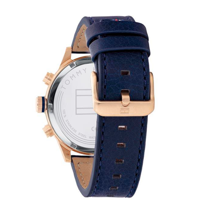 Tommy Hilfiger Trent Quartz White Dial Blue Leather Strap Watch for Men - 1791139 Buy Now By Tommy Hilfiger