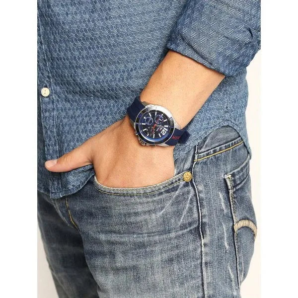 Tommy Hilfiger Nolan Chronograph Blue Dial Blue Rubber Strap Watch for Men - 1791142 Buy Now By Tommy Hilfiger