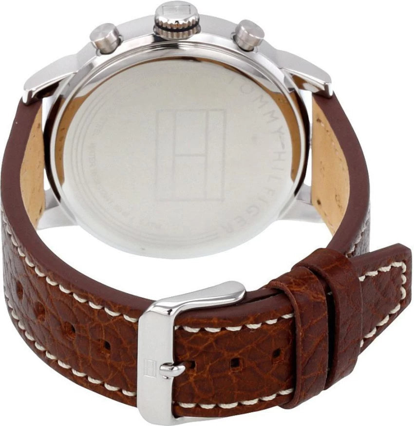 Tommy Hilfiger Jake Multifunction White Dial Brown Leather Strap Watch for Men - 1791230 Buy Now By Tommy Hilfiger