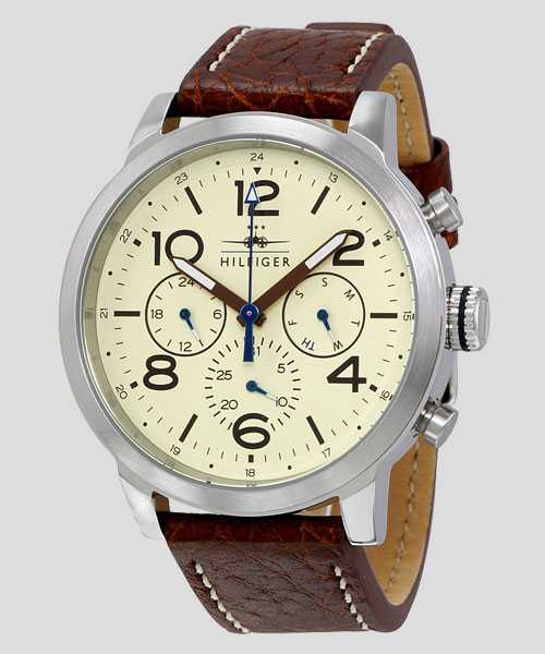 Tommy Hilfiger Jake Multifunction White Dial Brown Leather Strap Watch for Men - 1791230 Buy Now By Tommy Hilfiger