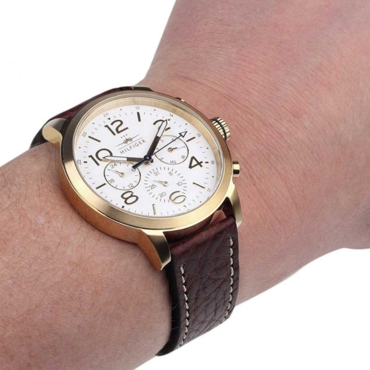 Tommy Hilfiger Jake Quartz White Dial Brown Leather Strap Watch for Men - 1791231 Buy Now By Tommy Hilfiger