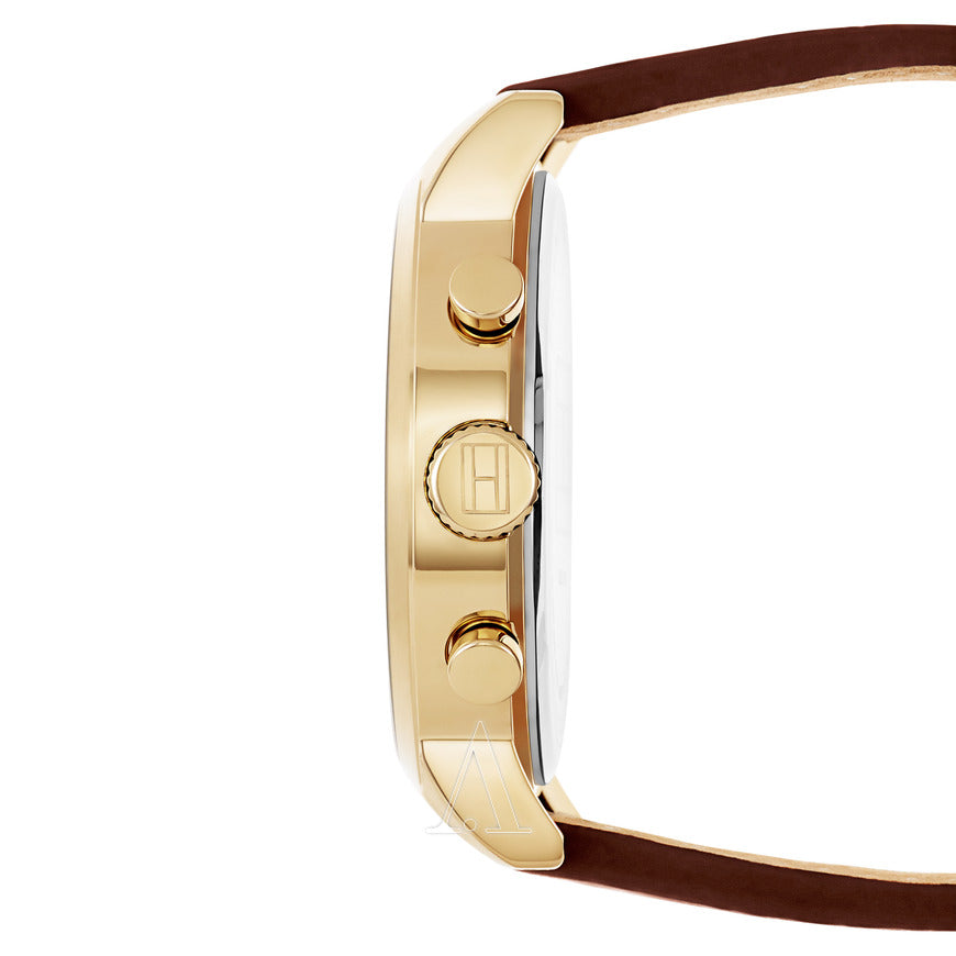 Tommy Hilfiger Jake Quartz White Dial Brown Leather Strap Watch for Men - 1791231 Buy Now By Tommy Hilfiger