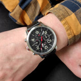 Tommy Hilfiger Jake Chronograph Black Dial Black Leather Strap Watch for Men - 1791232 Buy Now By Tommy Hilfiger