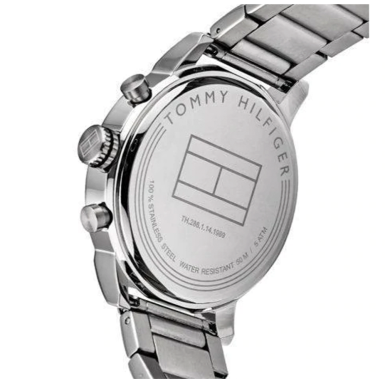 Tommy Hilfiger Jake Chronograph Black Dial Silver Steel Strap Watch for Men - 1791234 Buy Now By Tommy Hilfiger