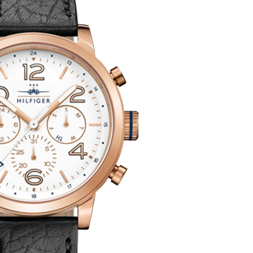 Tommy Hilfiger Jake Multifunction White Dial Black Leather Strap Watch for Men - 1791236 Buy Now By Tommy Hilfiger