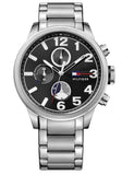 Tommy Hilfiger Jackson Quartz Black Dial Silver Steel Strap Watch for Men - 1791243 Buy Now By Tommy Hilfiger