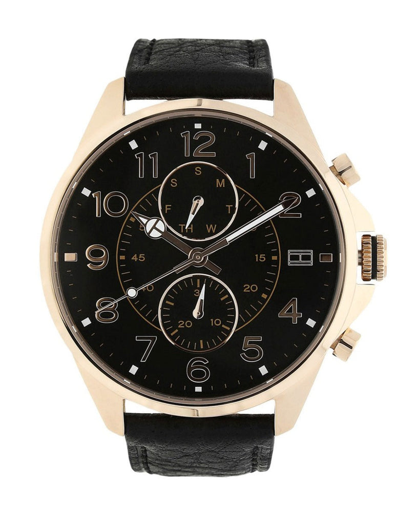 Tommy Hilfiger Dean Chronograph Quartz Black Dial Black Leather Strap Watch for Men - 1791273 Buy Now By Tommy Hilfiger