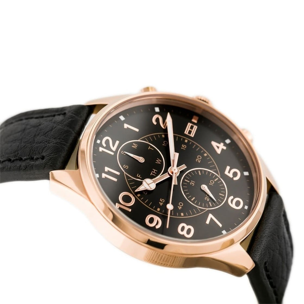 Tommy Hilfiger Dean Chronograph Quartz Black Dial Black Leather Strap Watch for Men - 1791273 Buy Now By Tommy Hilfiger