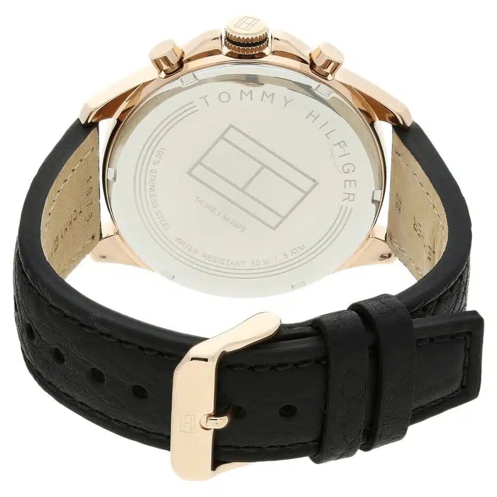 Tommy Hilfiger Dean Chronograph Quartz Black Dial Black Leather Strap Watch for Men - 1791273 Buy Now By Tommy Hilfiger