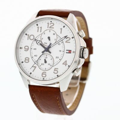Tommy Hilfiger Dean Quartz Multifunction White Dial Brown Leather Strap Watch for Men - 1791274 Buy Now By Tommy Hilfiger
