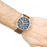 Tommy Hilfiger Dean Multifunctional Blue Dial Brown Leather Strap Watch for Men - 1791275 Buy Now By Tommy Hilfiger
