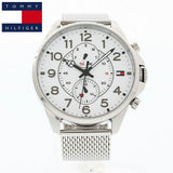 Tommy Hilfiger Dean Chronograph White Dial Silver Mesh Bracelet Watch for Men - 1791277 Buy Now By Tommy Hilfiger