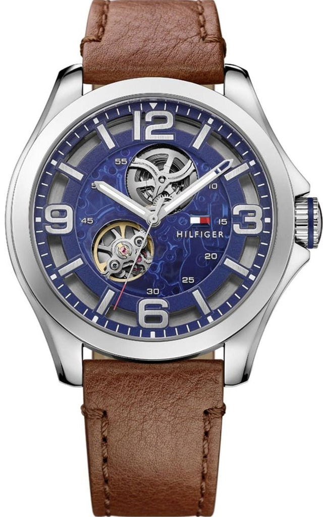 Tommy Hilfiger Bruce Analog Blue Dial Brown Leather Strap Watch for Men - 1791278 Buy Now By Tommy Hilfiger