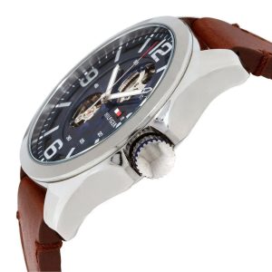 Tommy Hilfiger Bruce Analog Blue Dial Brown Leather Strap Watch for Men - 1791278 Buy Now By Tommy Hilfiger