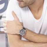 Tommy Hilfiger Keagan Quartz Grey Dial Black Leather Strap Watch for Men - 1791289 Buy Now By Tommy Hilfiger