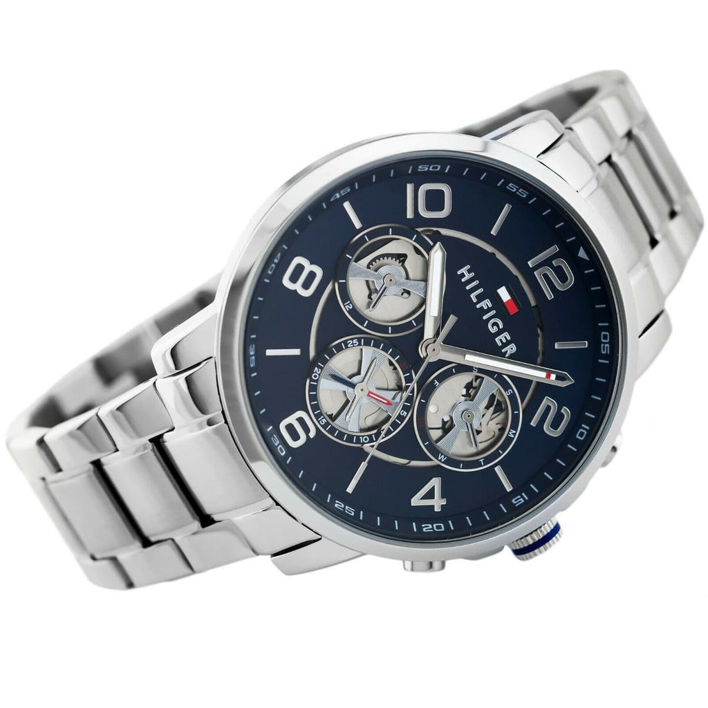 Tommy Hilfiger Keagan Blue Dial Silver Steel Strap Watch for Men - 1791293 Buy Now By Tommy Hilfiger