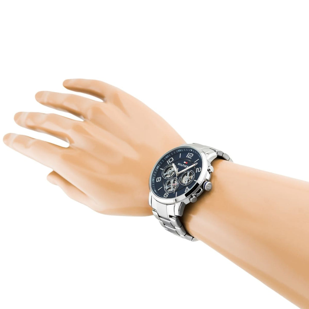 Tommy Hilfiger Keagan Blue Dial Silver Steel Strap Watch for Men - 1791293 Buy Now By Tommy Hilfiger
