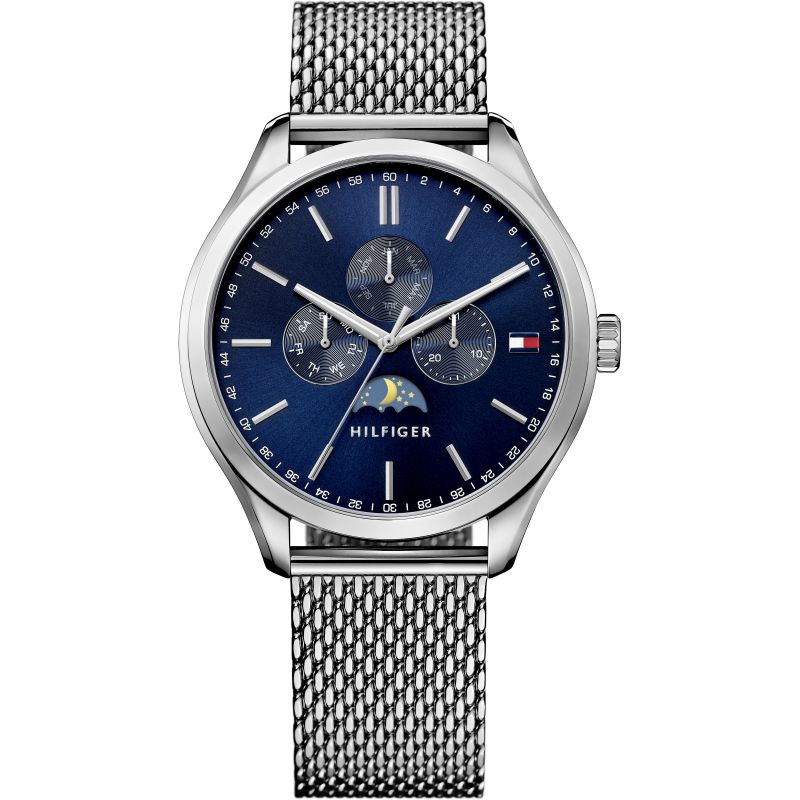 Tommy Hilfiger Oliver Quartz Blue Dial Silver Mesh Bracelet Watch for Men - 1791302 Buy Now By Tommy Hilfiger