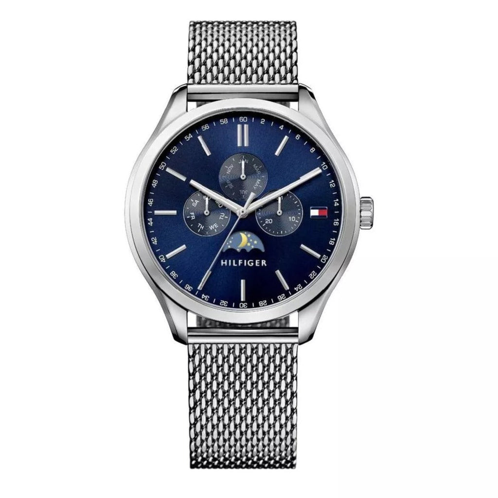 Tommy Hilfiger Oliver Quartz Blue Dial Silver Mesh Bracelet Watch for Men - 1791302 Buy Now By Tommy Hilfiger