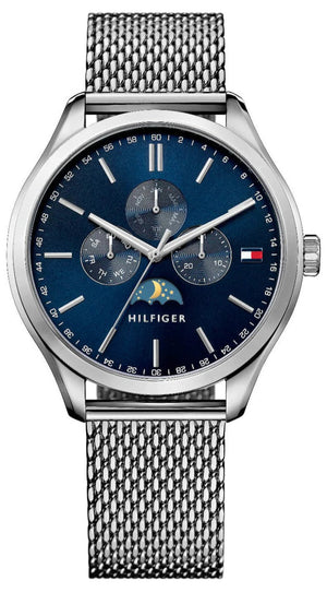 Tommy Hilfiger Oliver Quartz Blue Dial Silver Mesh Bracelet Watch for Men - 1791302 Buy Now By Tommy Hilfiger