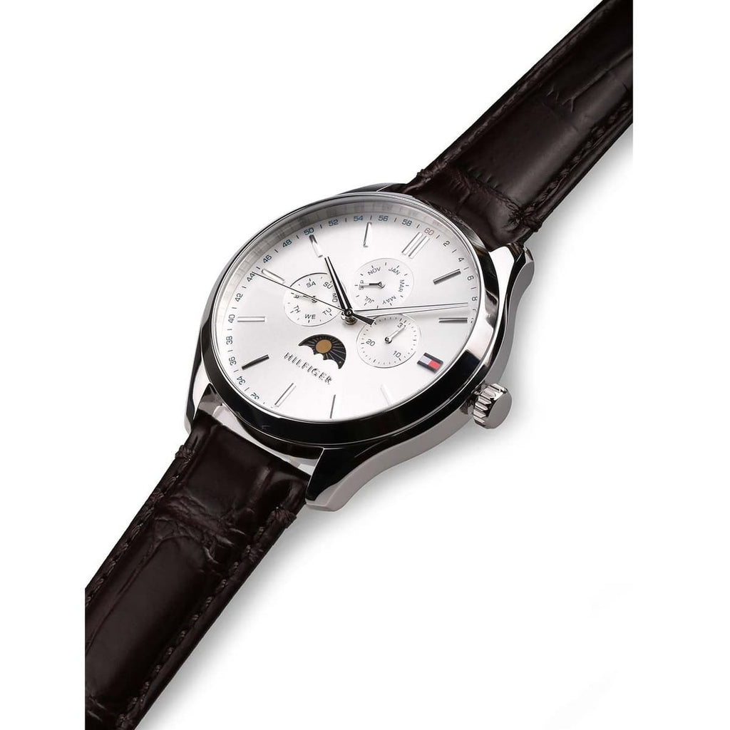 Tommy Hilfiger Oliver Quartz White Dial Brown Leather Strap Watch for Men - 1791304 Buy Now By Tommy Hilfiger