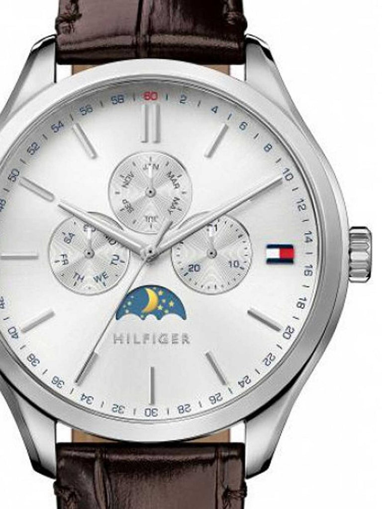 Tommy Hilfiger Oliver Quartz White Dial Brown Leather Strap Watch for Men - 1791304 Buy Now By Tommy Hilfiger