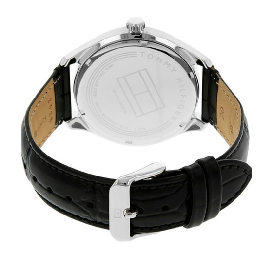 Tommy Hilfiger Oliver Analog Silver Dial Black Leather Strap Watch for Men - 1791305 Buy Now By Tommy Hilfiger
